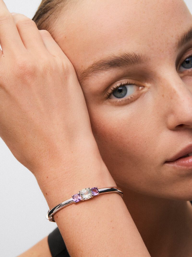 Utopian silver bracelet with amethyst. image number 4