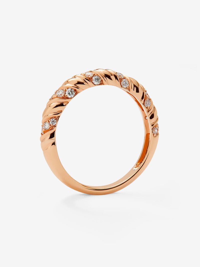 18K rose gold ring with 24 brilliant-cut diamonds with a total of 0.31 cts image number 3