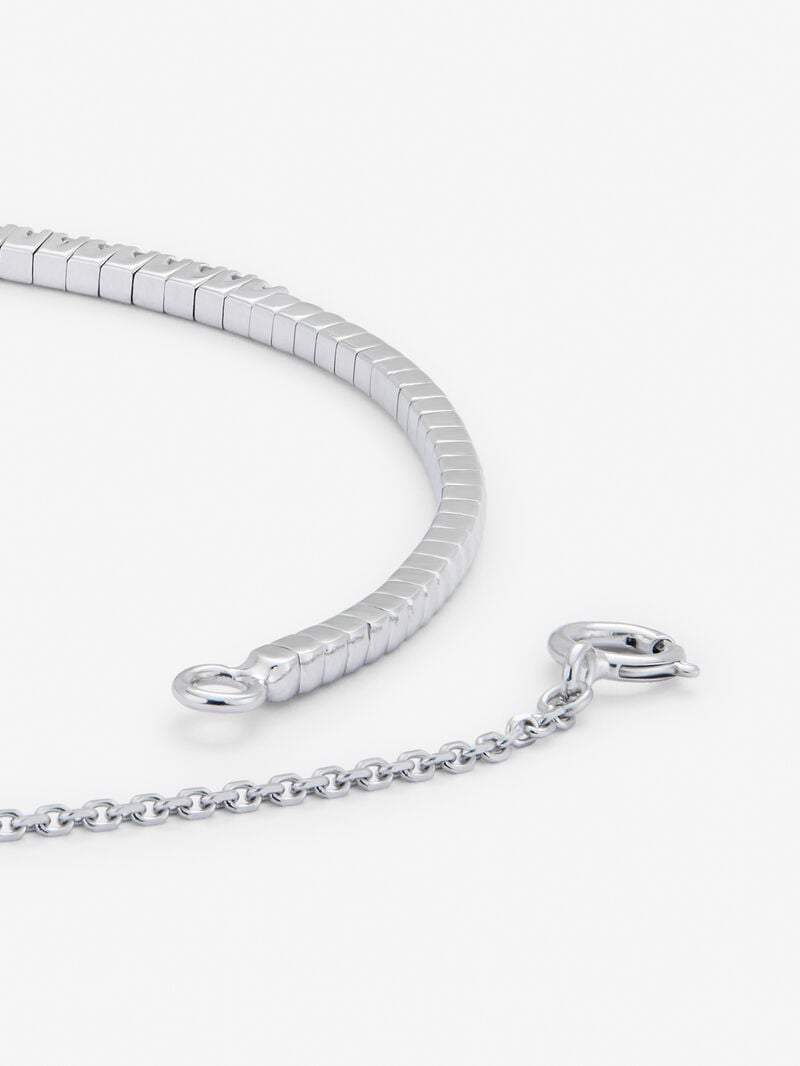 Rigid 18K white gold bracelet with 0.39 ct brilliant-cut white diamonds image number 3