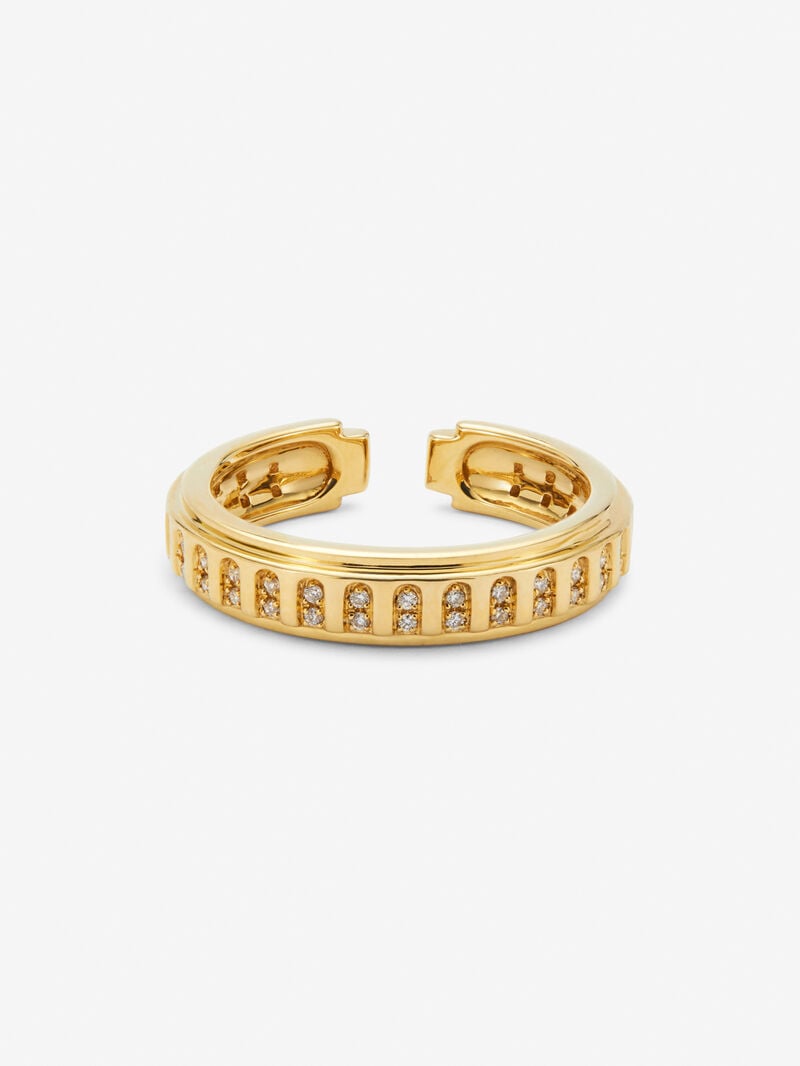 18K yellow gold ring with 50 brilliant-cut diamonds with a total of 0.18 cts image number 3