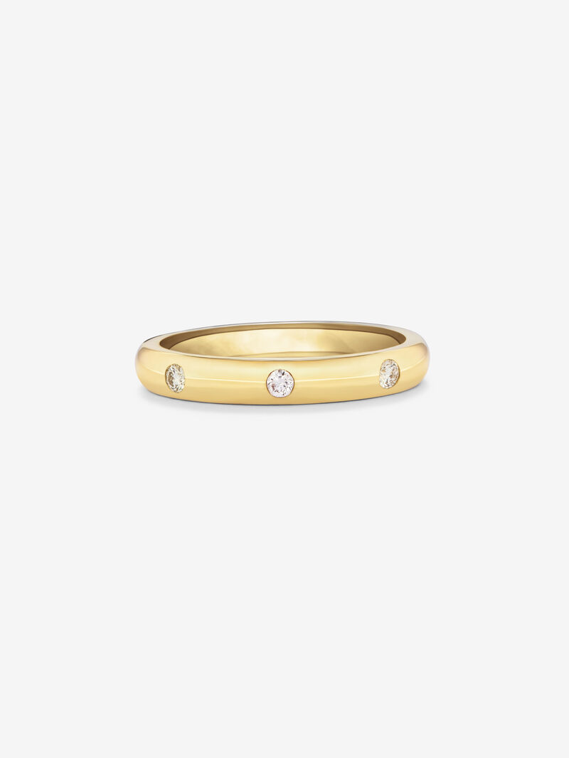 18K Yellow Gold Wedding Alliance ring with diamonds image number 2