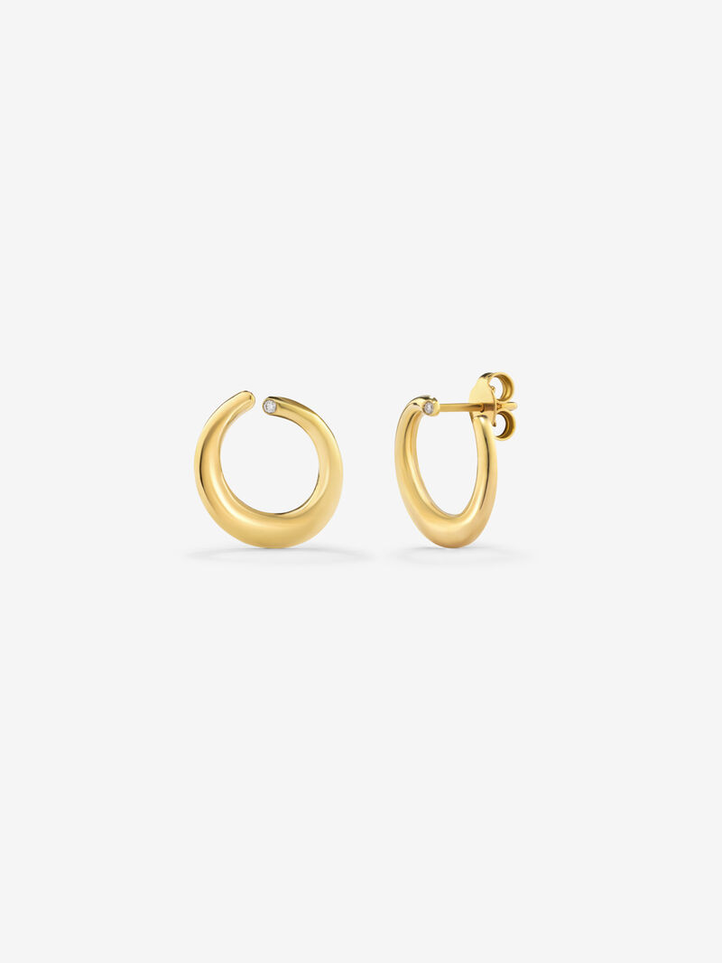 Small and 18k yellow gold smooth slopes with diamond image number 0