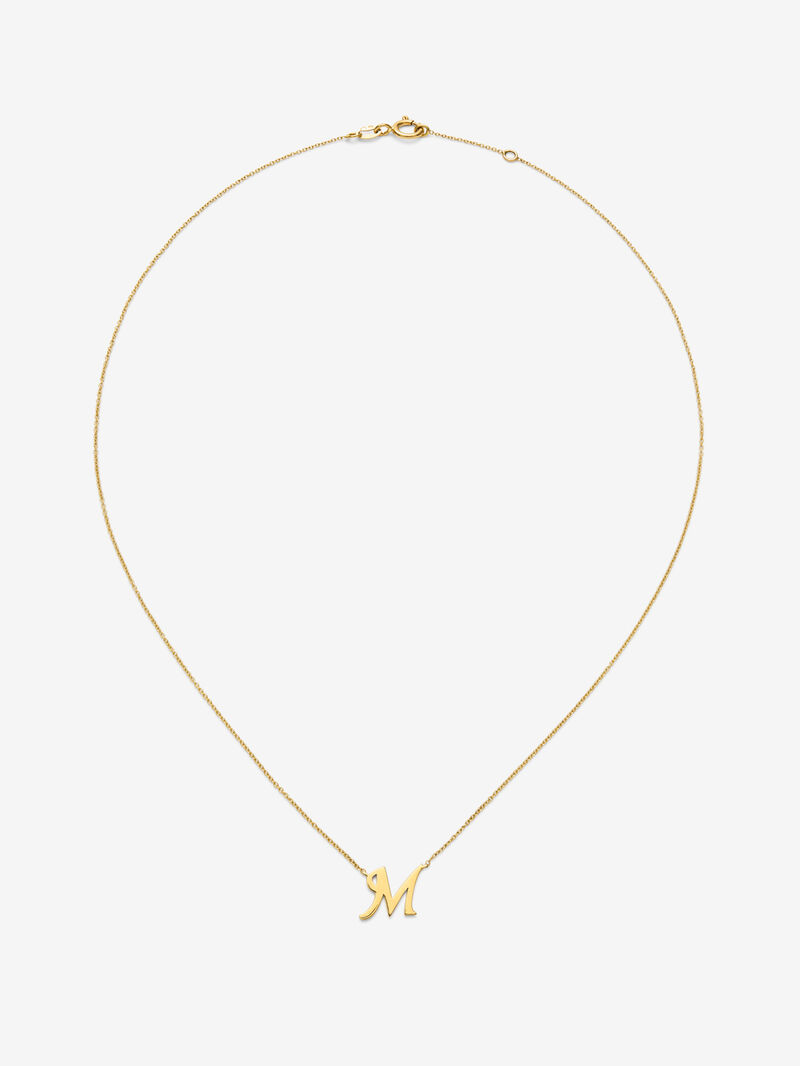 18K yellow gold pendant with letter M image number 0