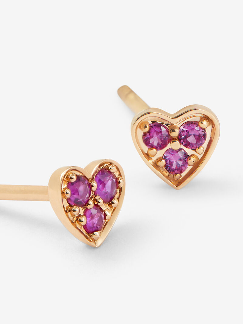 18K rose gold earrings with paved brilliant-cut pink sapphires with a total of 0.17 cts image number 2