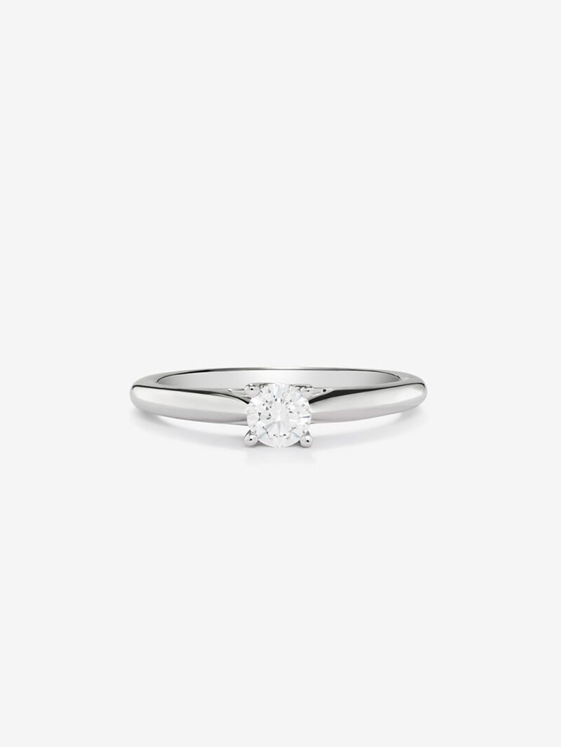 18K white gold solitaire ring with 0.15 ct brilliant cut diamond image number 2