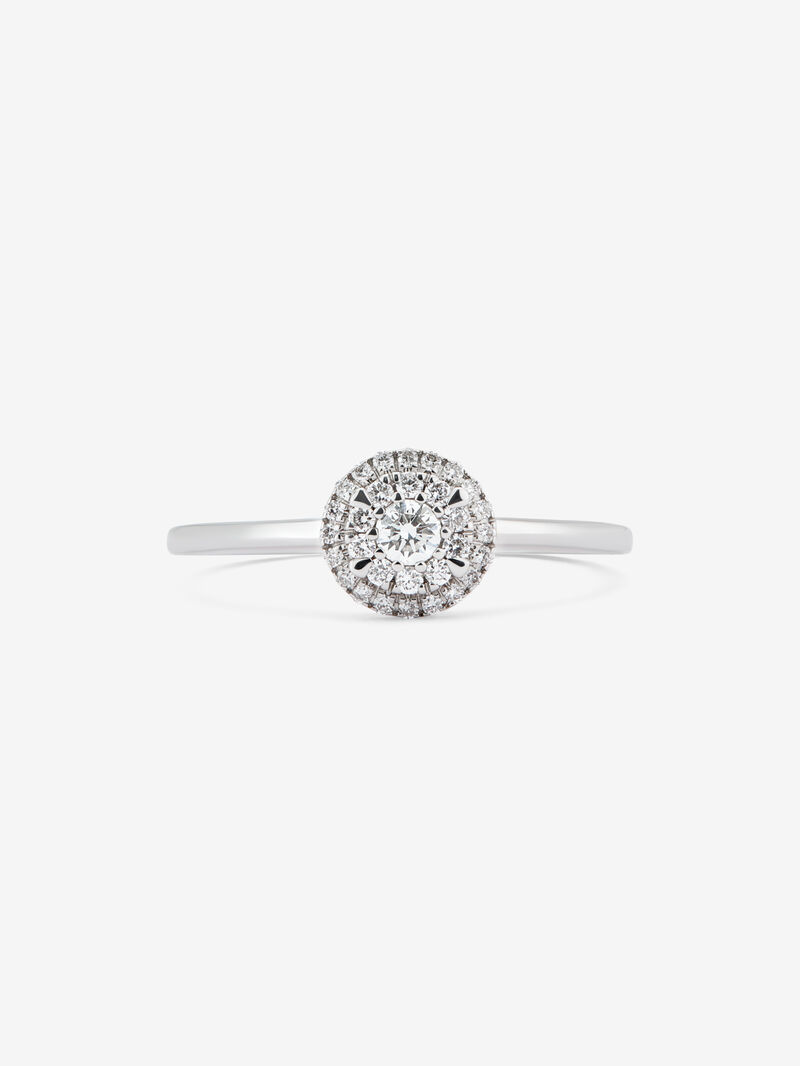 18K white gold ring with 31 brilliant-cut diamonds with a total of 0.19 cts image number 2