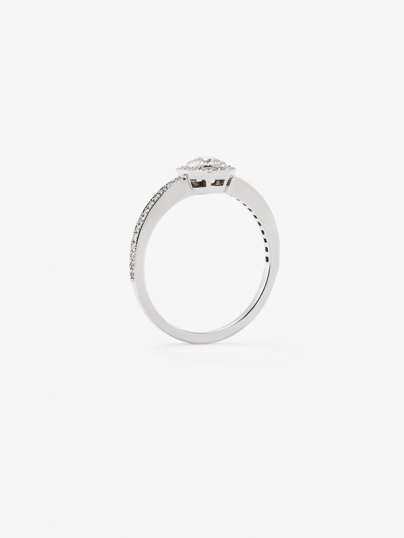 18K white gold solitaire engagement ring with diamond image number 4