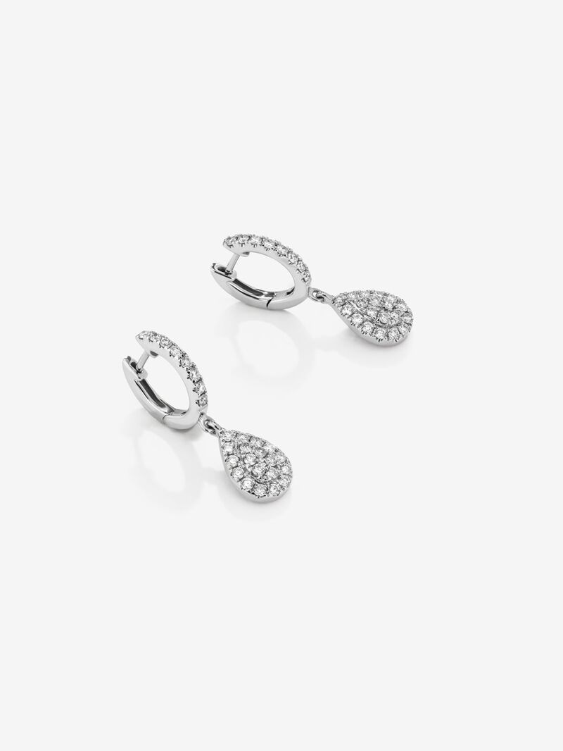 18K white gold earrings with 54 brilliant-cut diamonds with a total of 0.52 cts image number 2