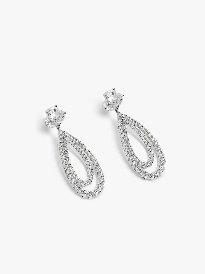 18K white gold earrings with 120 brilliant-cut diamonds with a total of 4.49 cts and 6 pear-cut diamonds with a total of 3.42 cts image number 2