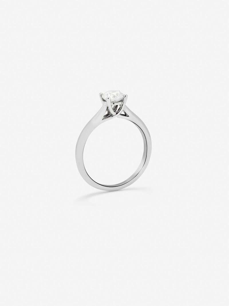 White gold engagement ring with diamond image number 4