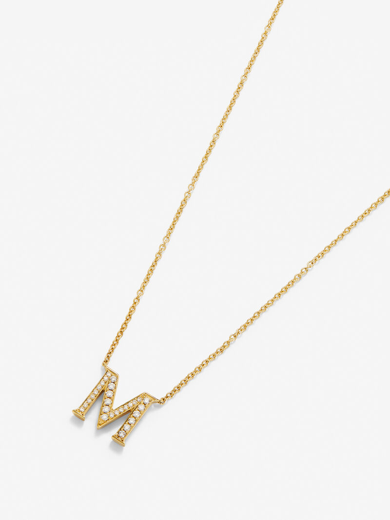 18K yellow gold pendant with letter C and 12 brilliant-cut diamonds with a total of 0.14 cts image number 4