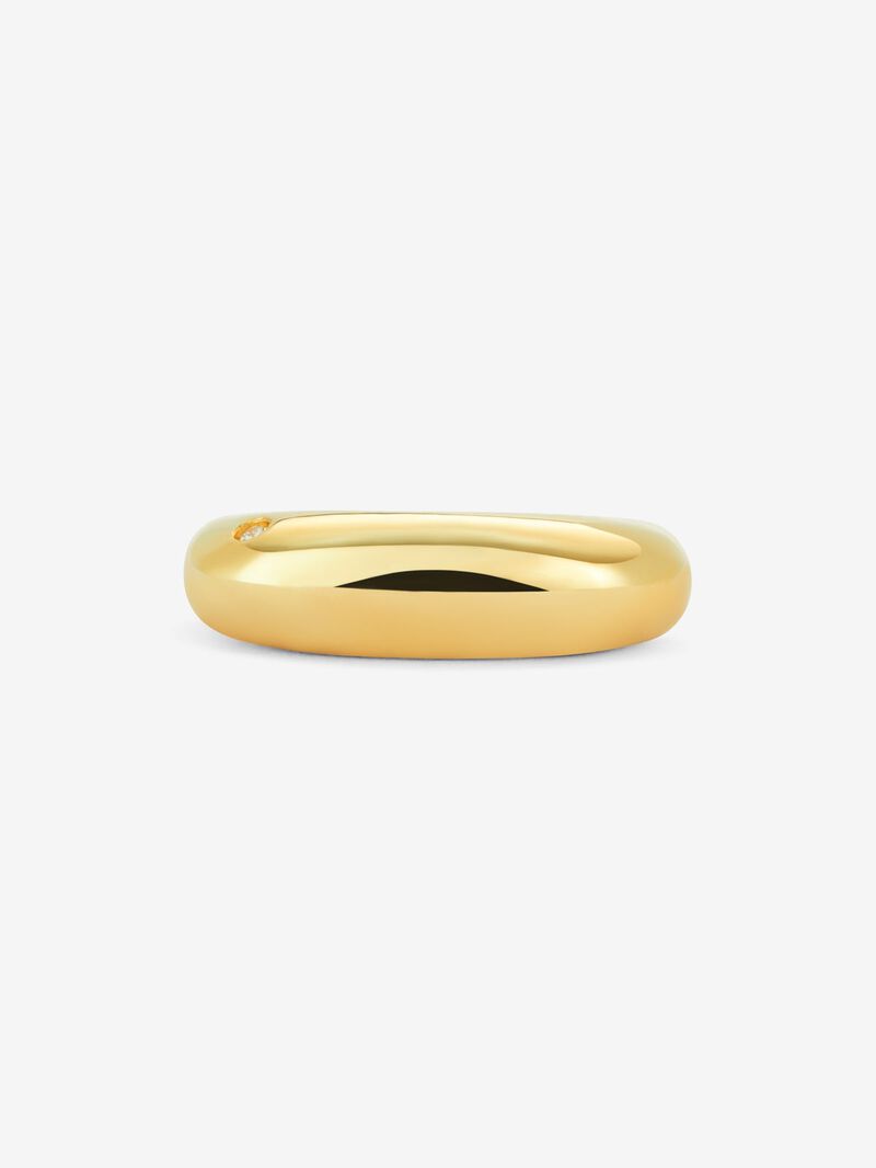 18K yellow gold ring with 0.01 ct brilliant cut diamond image number 2