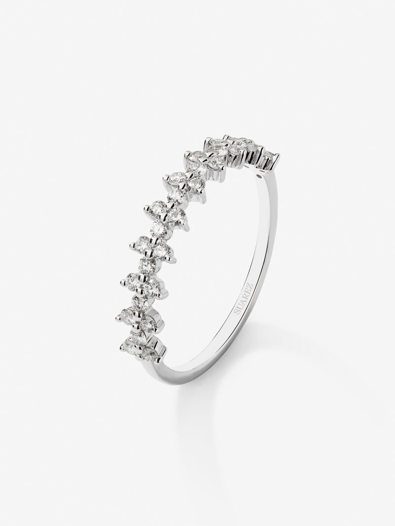 18K white gold ring with 30 brilliant-cut diamonds with a total of 0.38 cts image number 0