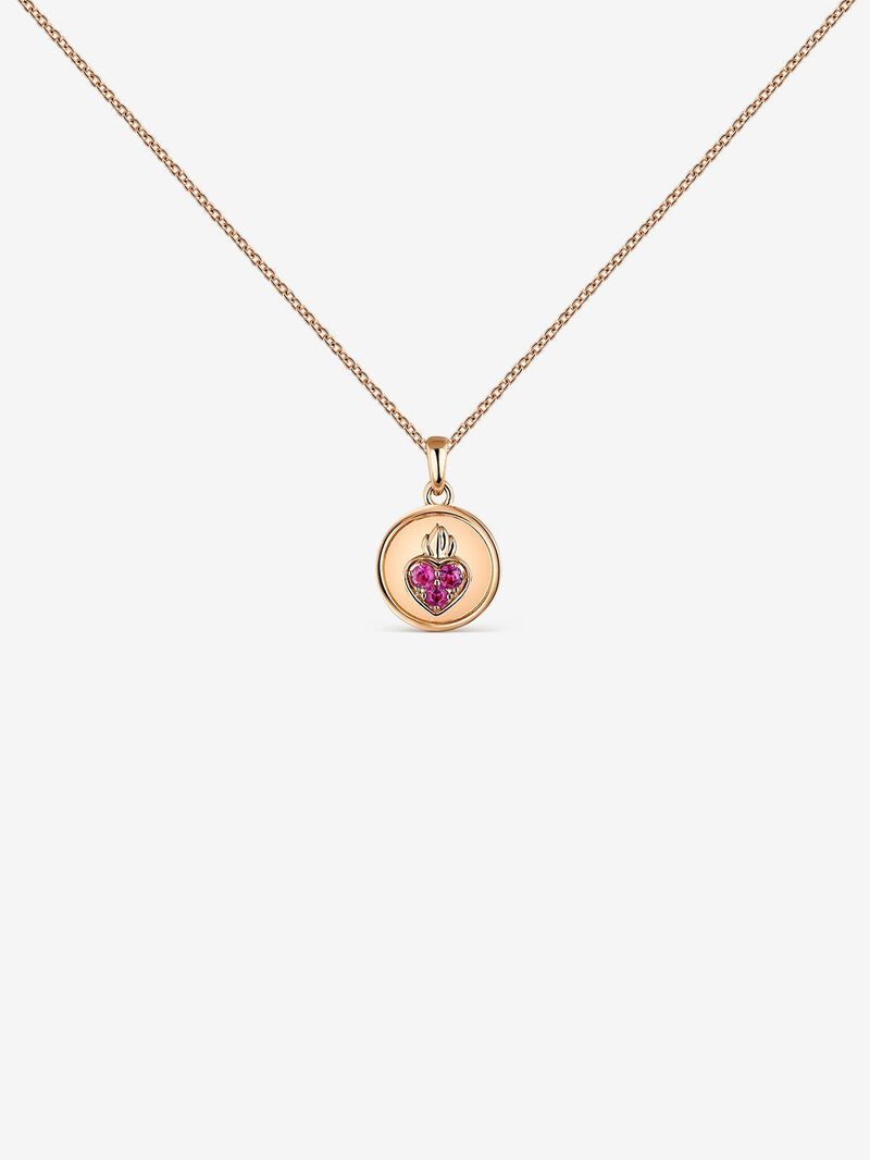 18kt rose gold pendant with sapphires image number 0