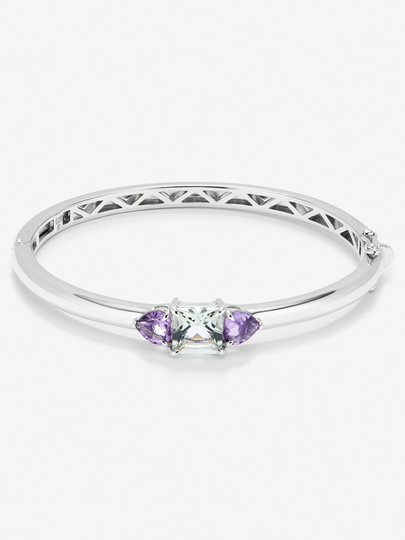 Utopian Rigid Silver Bracelet with Amethyst image number 1