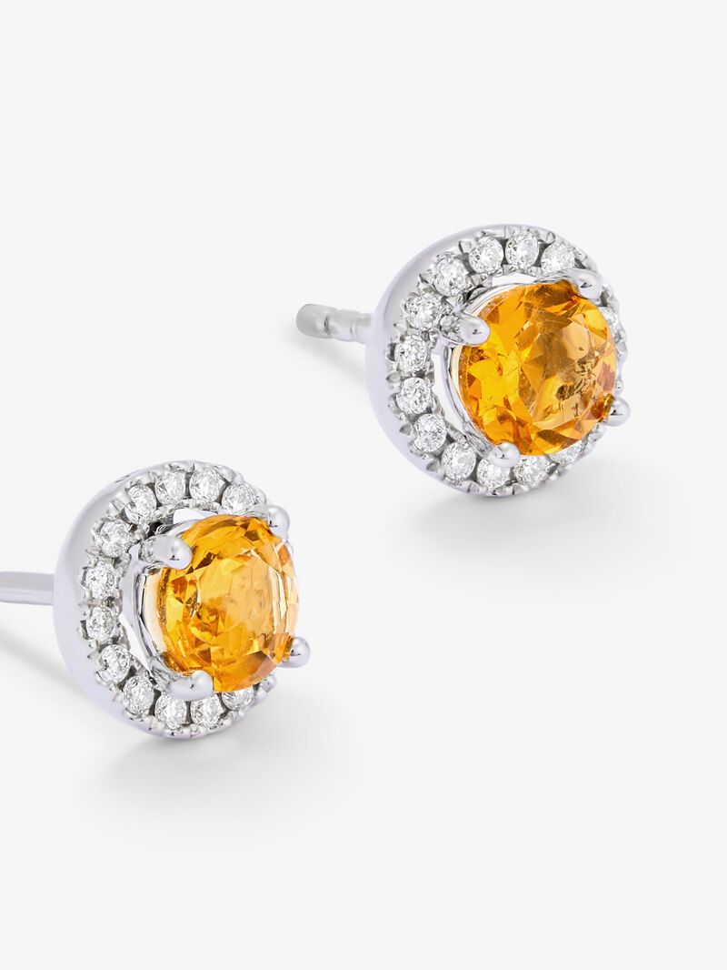18K white gold earrings with 0.82 cts and diamond quartz 0.17 cts image number 3