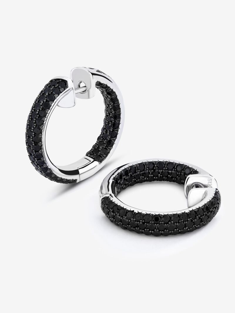925 Silver hoop earrings with spinels image number 2