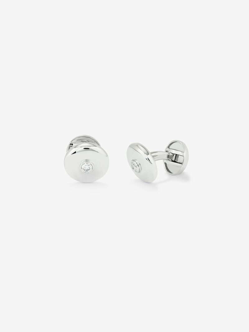 White Gold and Diamond Cufflinks image number 0