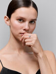 Anillo de compromiso de oro blanco de 18kt con diamante central D-VVS2 de 0,40cts y diamantes, SL20005-00D040/DVVS2_V