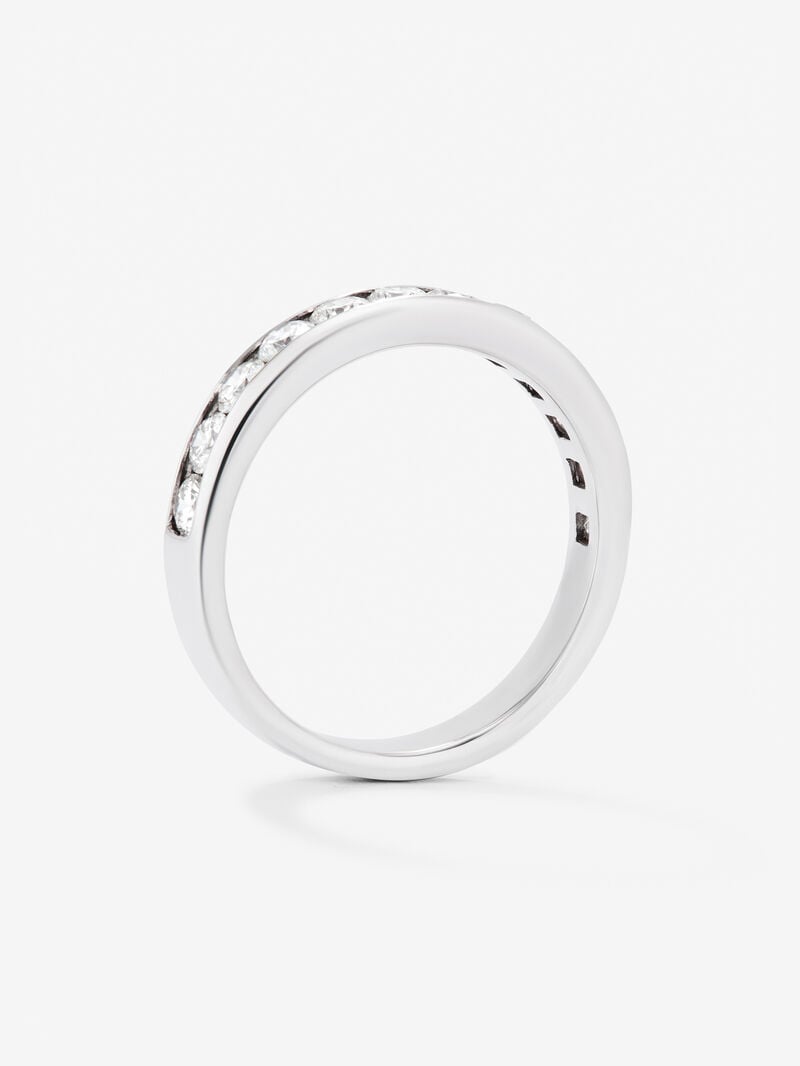 Entire 18K white gold alliance with 10 brilliant-cut diamonds with a total of 1 cts image number 4