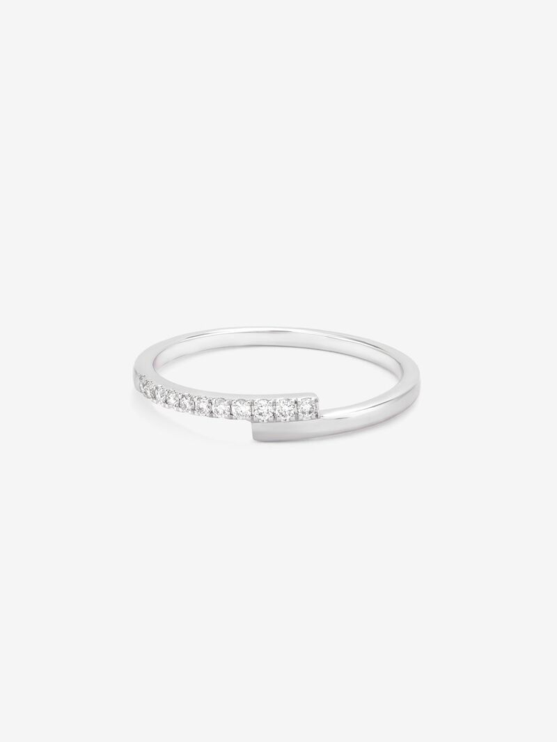 You and me ring in 18K white gold with 11 brilliant-cut diamonds with a total of 0.1 cts image number 2