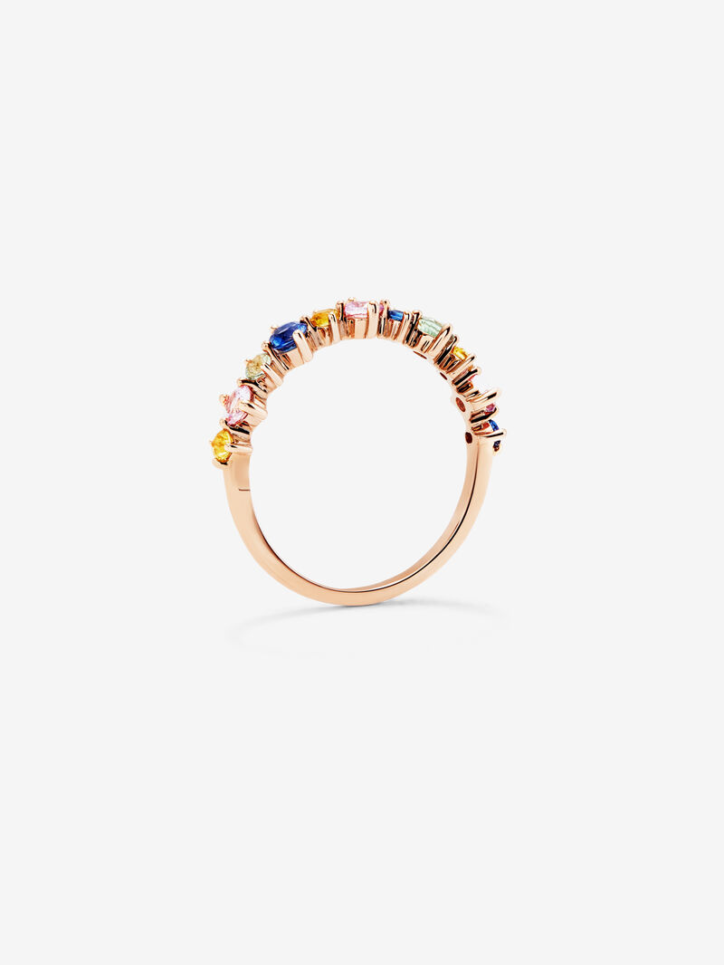 18K Rose Gold Ring with Multicolor Sapphire image number 4