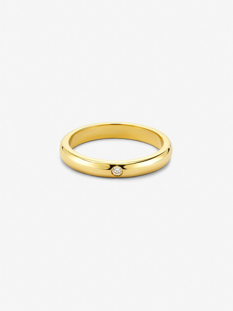 18K yellow gold ring with diamonds image number 2