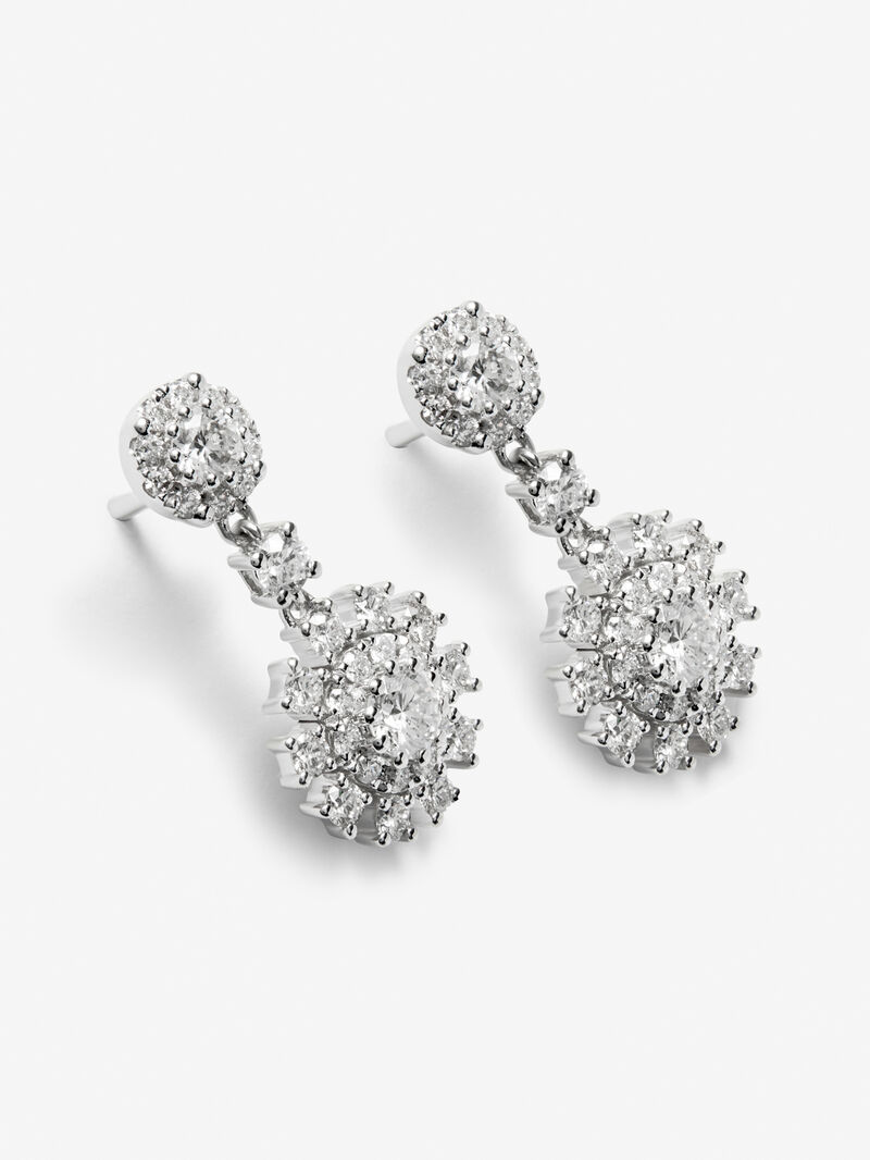 18kt white gold earrings with diamonds 1,37cts image number 1