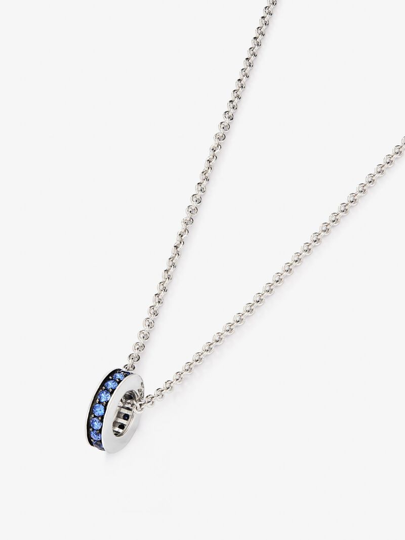 925 silver pendant with brilliant-cut blue sapphires of 0.68 cts image number 2