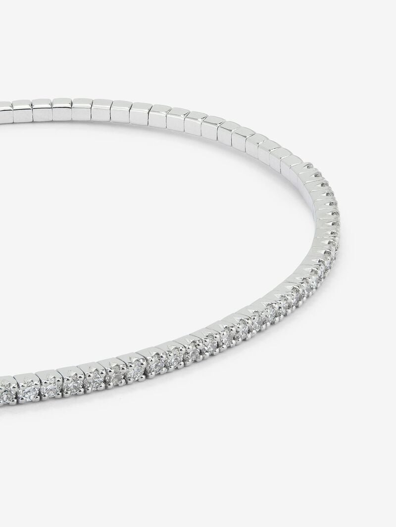 Rigid 18K white gold bracelet with 42 brilliant-cut diamonds with a total of 0.71 cts image number 4