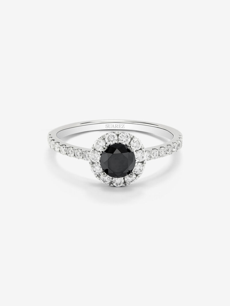 18K gold orla ring with black diamond and white diamond image number 2