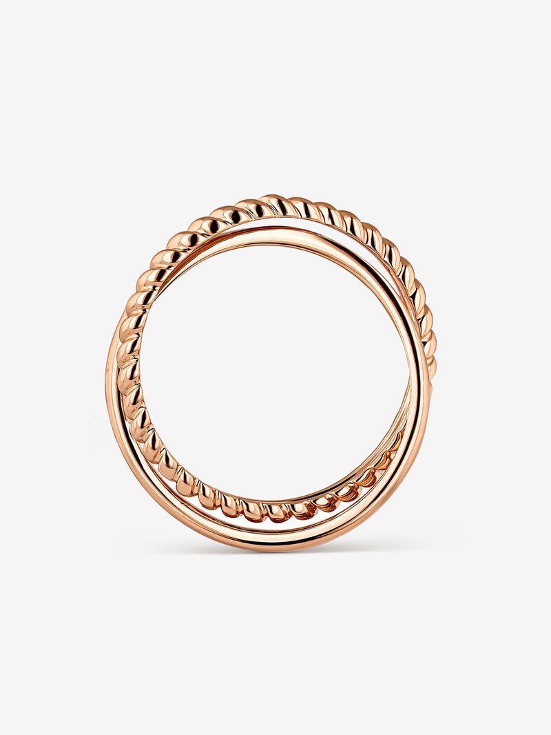 18kt Rose Gold Double Crossed Ring image number 4