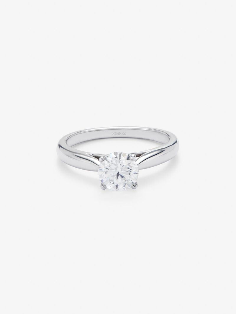 White gold engagement ring with diamond image number 2