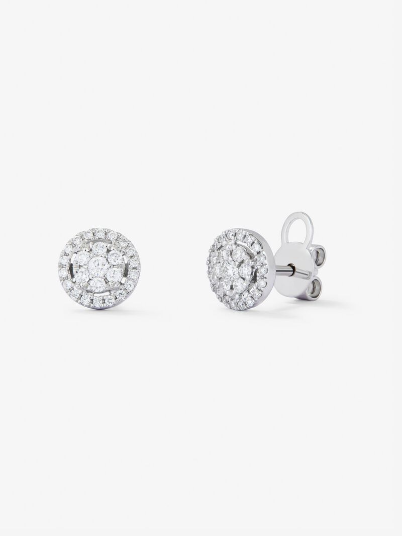 18K white gold earrings with diamonds image number 0