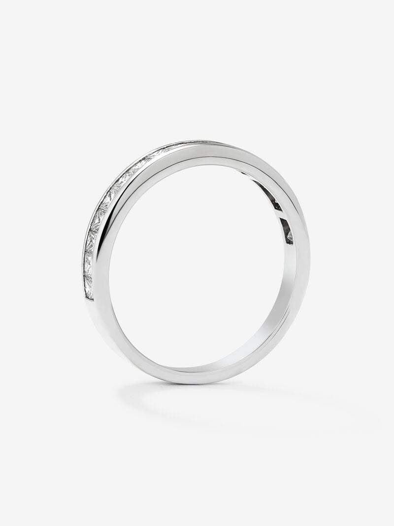 Half ring in 18K white gold with 20 princess-cut diamonds with a total of 0.62 cts image number 4