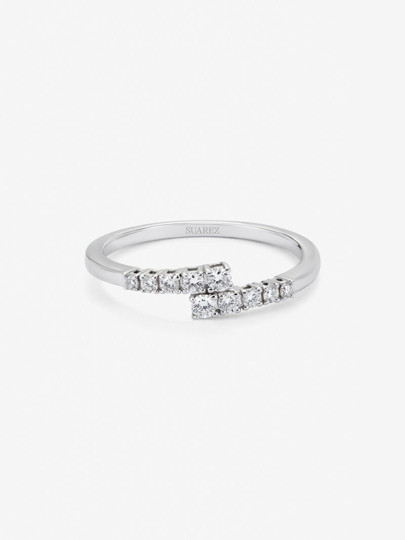 You and me ring in 18K white gold with 10 brilliant-cut diamonds with a total of 0.2 cts image number 2