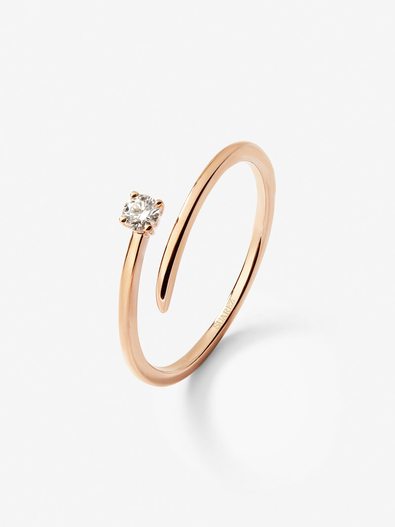 You and I 18k rose gold ring with white diamond in bright size image number 0