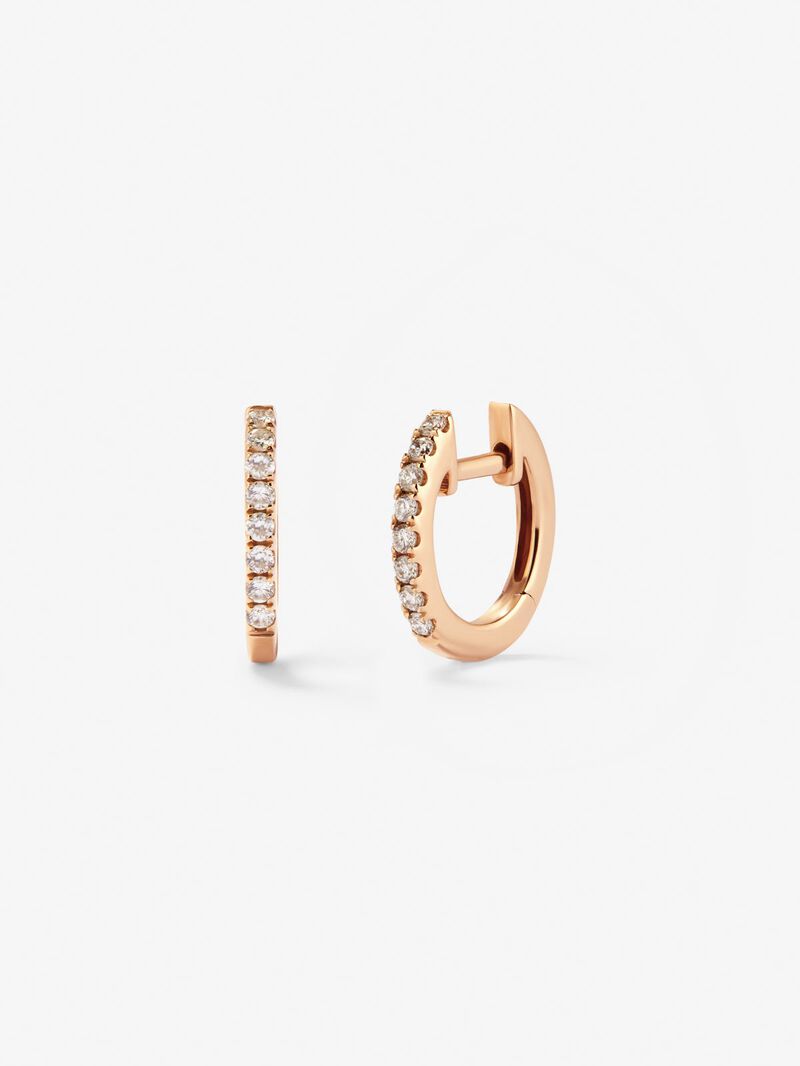 18kt rose gold earrings with diamonds image number 0