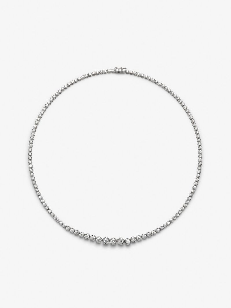 18K white gold rivière necklace with 126 brilliant-cut diamonds with a total of 6.71 cts image number 1