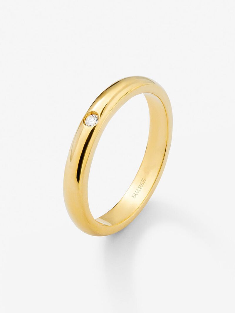18K yellow gold alliance with 0.03 ct brilliant cut diamond image number 0