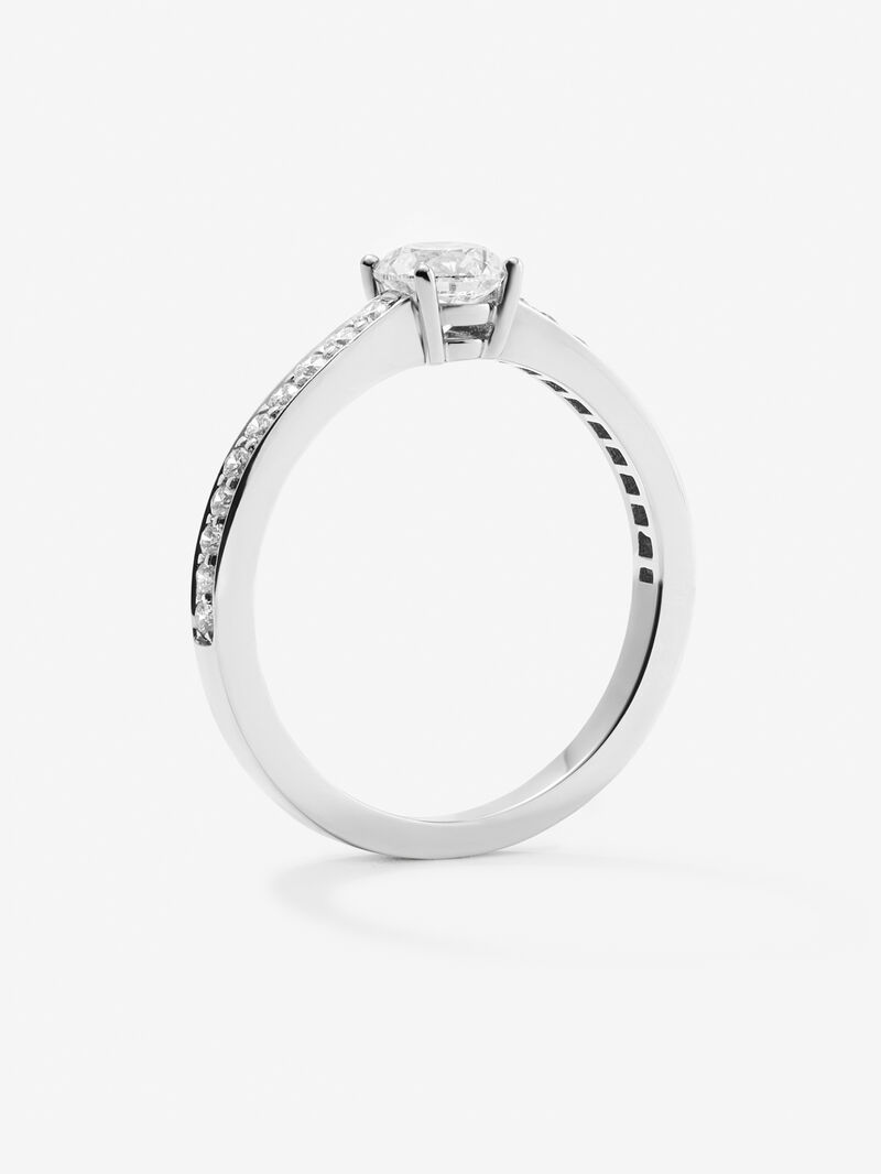 18K White Gold Commitment Ring with Diamond image number 4