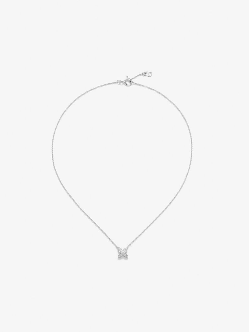 18K white gold pendant with white diamonds of 0.18 cts image number 0