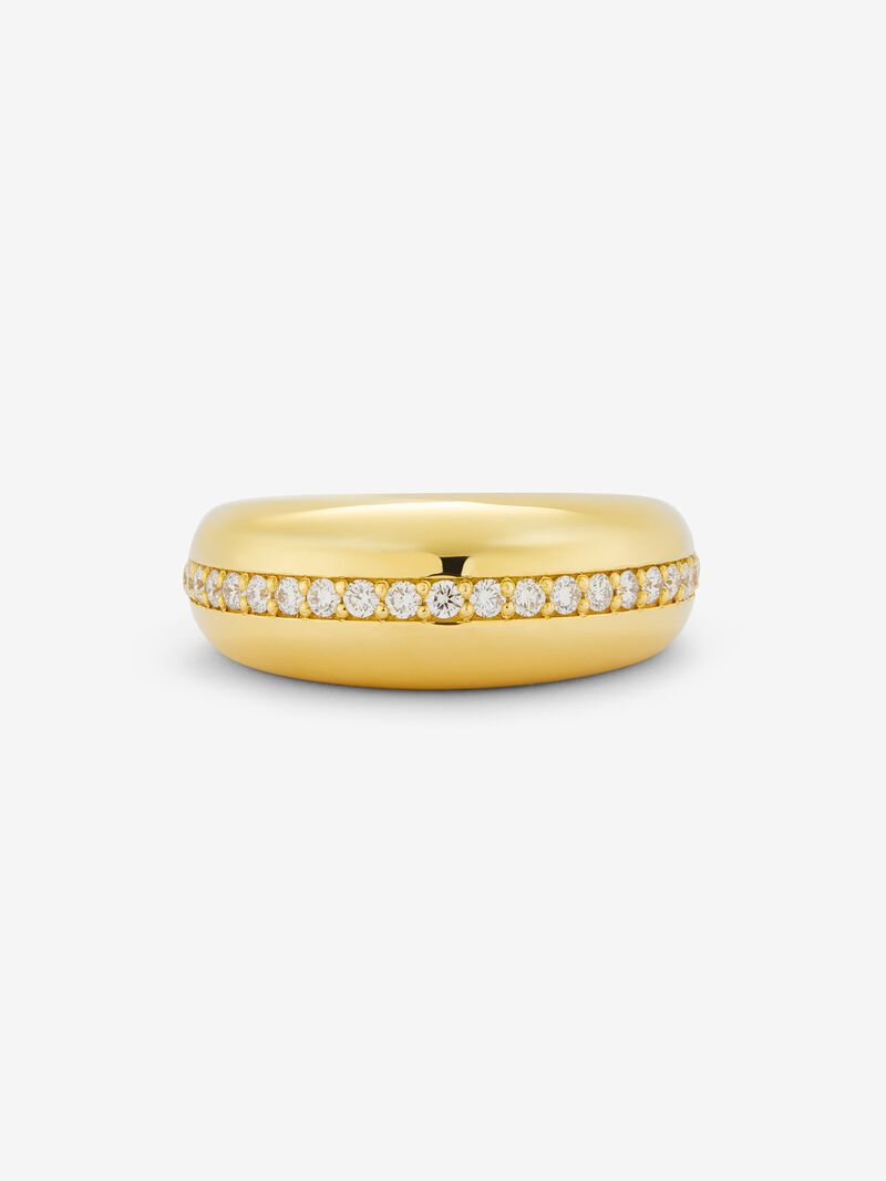 18K Yellow Gold Ring with Brilliant-Cut Diamonds image number 2