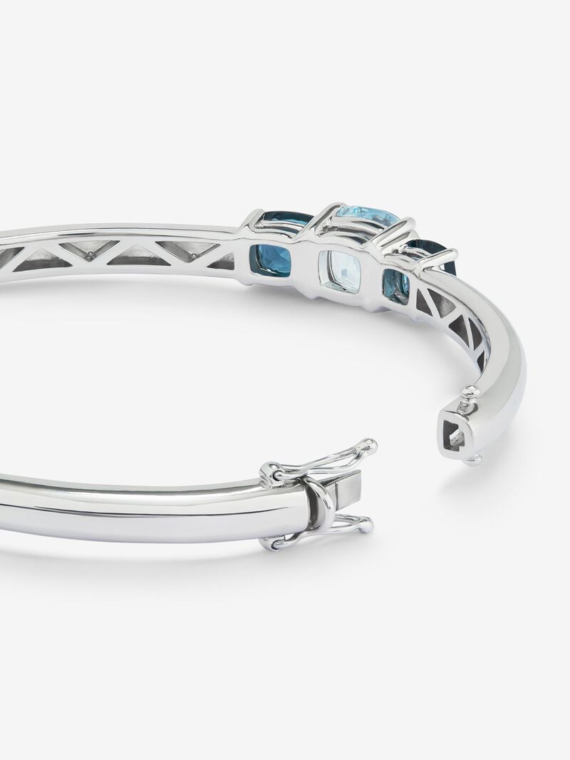925 Silver rigid bracelet with topaz image number 4