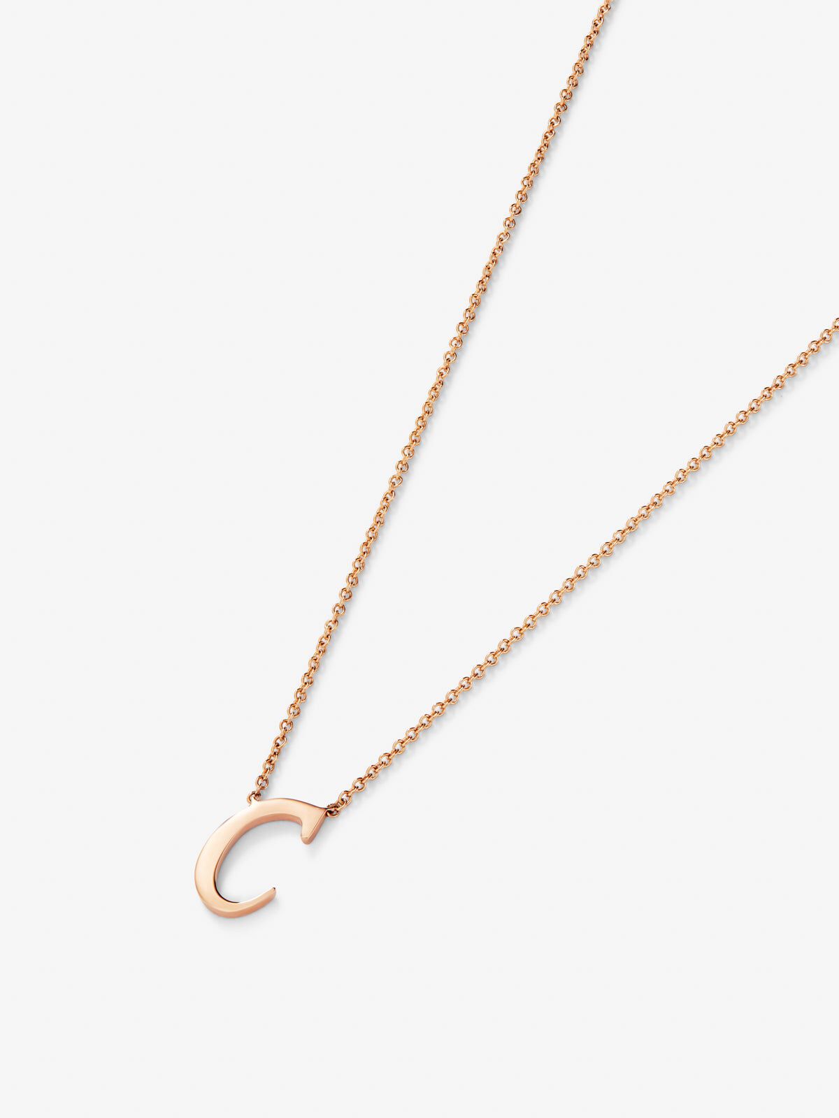 Rose gold store c initial necklace