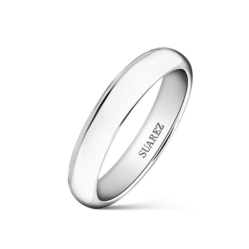 Alianza de boda de oro blanco de 18kt de 3,15 mm, AL8023-OB_V