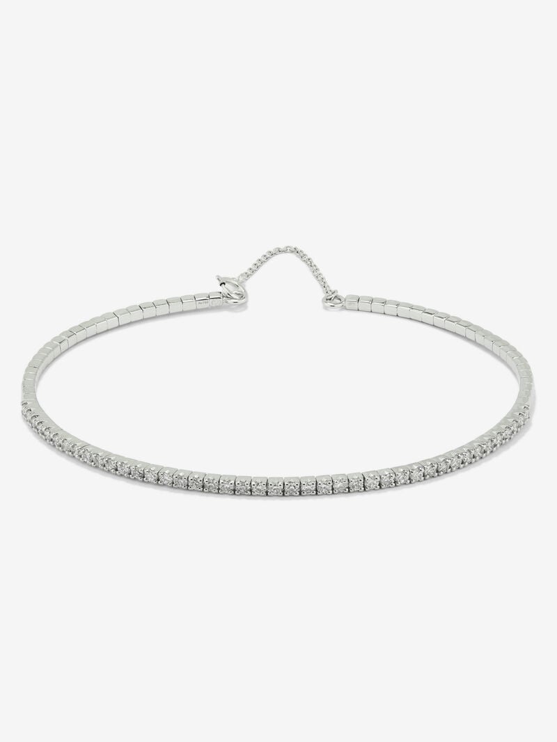 Rigid 18K white gold bracelet with 42 brilliant-cut diamonds with a total of 0.71 cts image number 0
