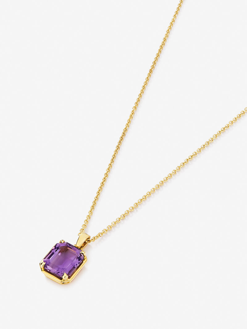 18K Yellow Gold Pendant Chain with Amethyst image number 2