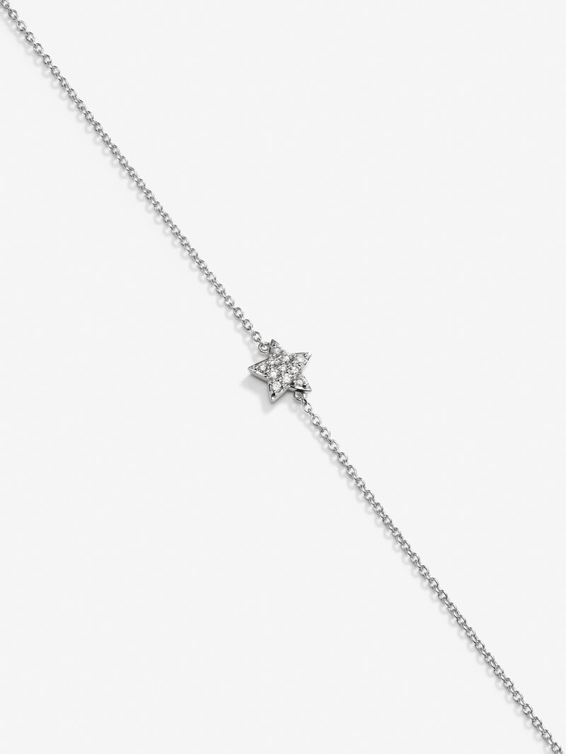 18K white gold bracelet with white diamonds of 0.05 CTS star -shaped 0.05 image number 2