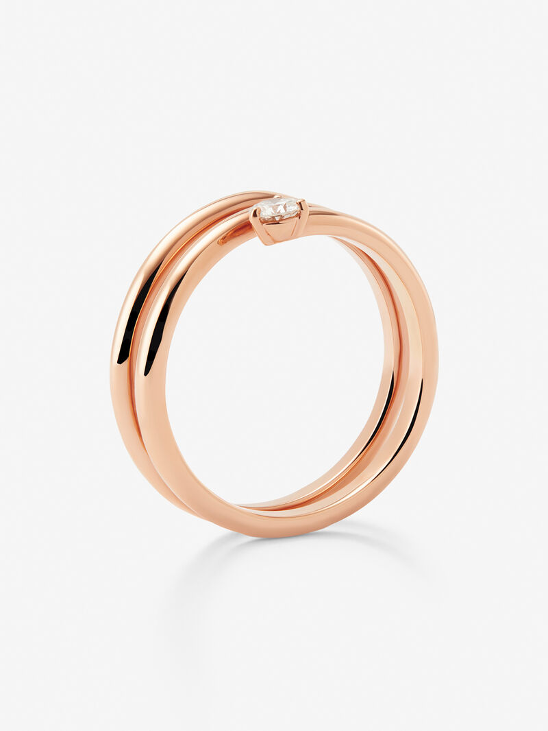 18K rose gold multi-arm ring with 0.13 ct brilliant-cut diamond image number 5